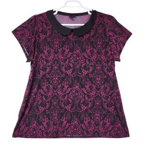 Torrid Womens Size 3X Skull Print Collared Blouse